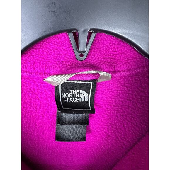 North Face Denali Jacket Girls Large Fuchsia Fleece Gray Polartec Full Zip - Picture 3 of 10